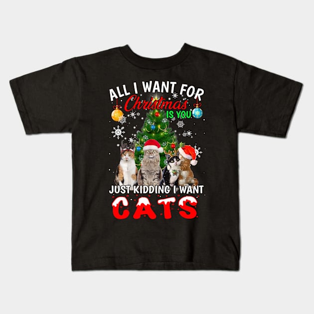 Cute cat xmas Kids T-Shirt by Éléonore Royer